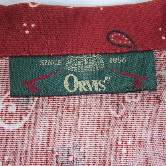 ORVIS Vintage Red Bandana Paisley Pattern Jacket Medium Retro Western Glam - Picture 6 of 7